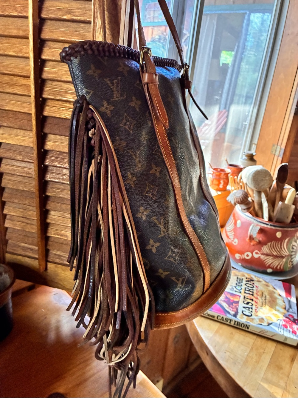 Louis Vuitton Monogram authentic Refurbished Brown and Tan Fringe Shoulder Bag - Picture 3 of 15